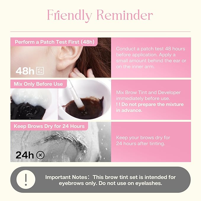 CALAILIS Eyebrow Tint Kit, Eyebrow Color Kit with Natural Effects Long Lasting 6+ weeks, Waterproof Brow tint with Gentle Ingredients, Safe & Easy to Use for Salon & at Home (Brown)