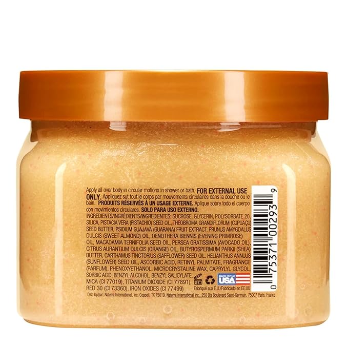 Tree Hut Tropic Glow Body Scrub, Exfoliating & Hydrating Sugar Scrub with Shea Butter & Essential Oils, Smooth Skin, Body Exfoliator For All Skin Types, Self Care Gifts for Women, Vegan, 18 Oz