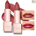 Oulac Shimmer Lipstick Set - 2PCS Vegan Tinted Lip Balm with Nourishing & Hydrating Formula for Soft, Radiant Lips, D03+D04