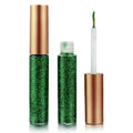 Glitter-Eyeliner,Green Giltter-Eyeliner, Long-lasting Waterproof Eye-Glitter Makeup, Silver, Gold, Purple Green High-pigmented Colorful Eye Liner Liquid