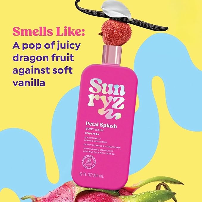 PDC Brands Sunryz Limited Edition Summer Scented Body Wash and Whipped Body Cream Duo, Petal Splash, 12 FL OZ Body Wash, 8 OZ Body Cream, 2 Piece Set