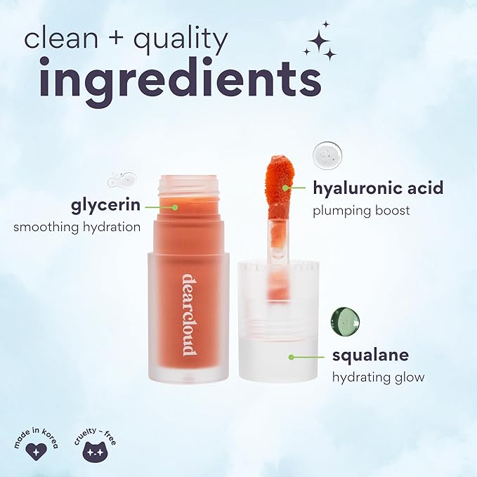 dearcloud Gentle Crush Serum Blush – Peaches – Liquid Blush for Cheeks with Hyaluronic Acid – Korean Beauty Makeup (.19 fl oz)