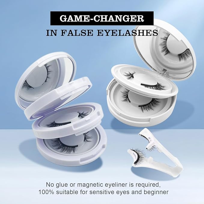 Meylora Magnetic Lashes,2026 New Magnetic Eyelashes with Applicator Natural Look,No Glue Needed Reusable Eyelashes Kit for Women(06+07)