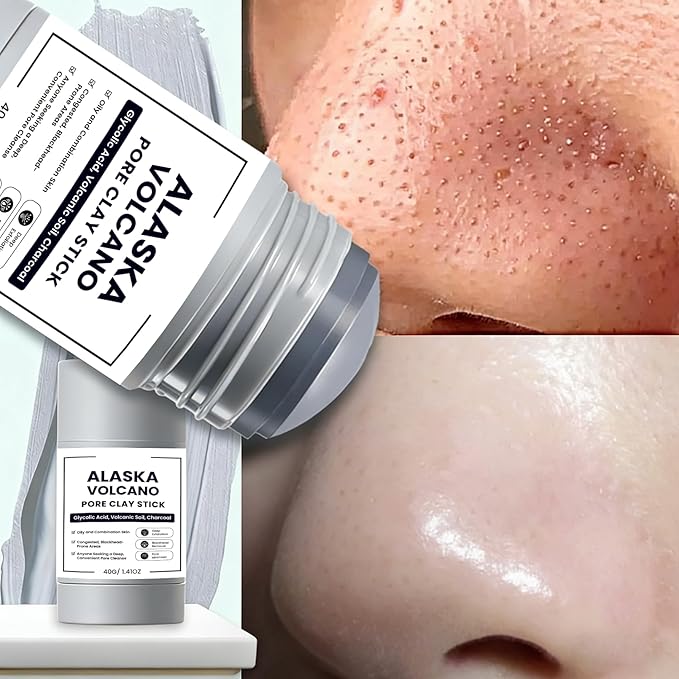 Clay Mask Stick for Blackhead, Deep pore Cleansing, Exfoliator Blackhead Remover Pore Cleanser Gentle Exfoliation Skin, Hydrating & Moisturizing Face Mud Mask for All Skin Types(Gray*2pcs)