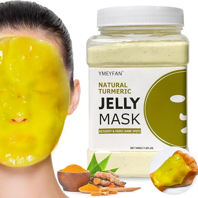 YMEYFAN Jelly Mask Powder for Facials Pro, Turmeric Controlling Oil Deep Cleansing Blackheads Removal Peel Off Gel Face Mask Skin Care, Esthetician Supplies