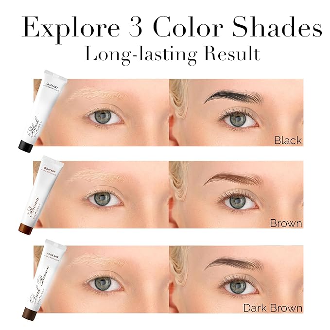 Korean Eyebrow Color Kit Dark Brown – Professional Brow Color for Women, Eyebrow Color for Natural Looking Brows, Long-Lasting Brow Color for Salon & Home