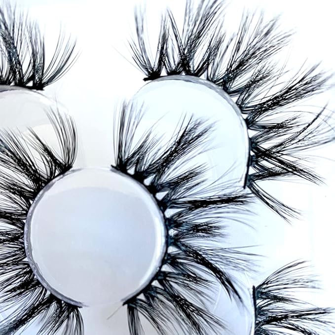 Sunniess False Eyelashes 25 mm Lashes Fluffy Wispy Volume Fake Lashes for Halloweens Cosplay Party Stage Make up Faux Mink Lashes