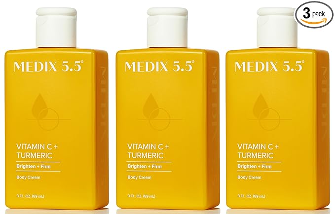 Medix 5.5 Vitamin C Cream Body Lotion & Face Moisturizer | Anti Aging Vitamin C Lotion For Women & Men Helps Soften The Look Of Dark Spots, Wrinkles, & Uneven Looking Skin Tone, 3OZ, 3PC Travel Size