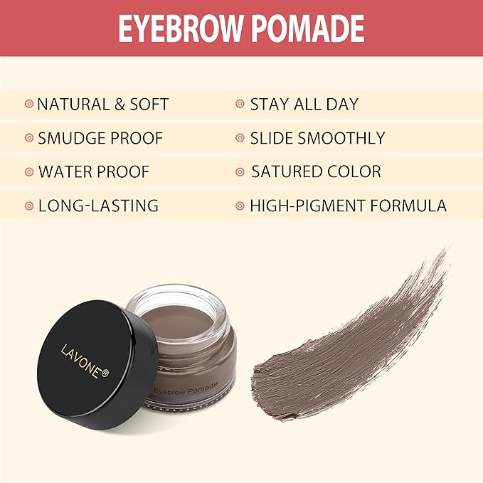 LAVONE Hair-Like Eyebrow Pen Makeup kit, Eyebrow Pencils for Women with Waterproof Microblading Eyebrow Pencil, Eyebrow Pomade, Eyeliner and Eyebrow Brush, Create Full, Natural Brows, Light Brown