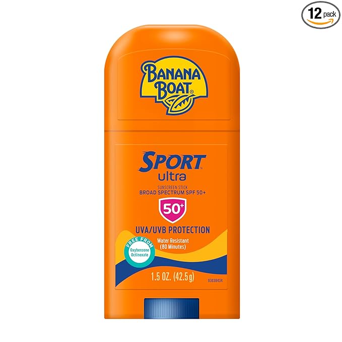 Banana Boat Sport Ultra Sunscreen Stick SPF 50, 1.5oz | Travel Size Sunscreen, Mini SPF Stick Sunblock, Oxybenzone Free, 1.5 Ounce (Pack of 12)