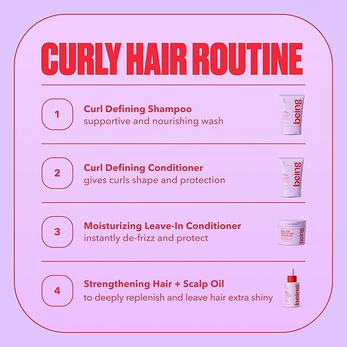 being CURL POWER Strengthening Hair and Scalp Oil with Rosemary, Mint and Biotin 50mL(Pack of 2)