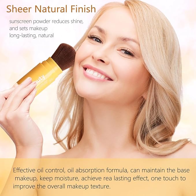 Mineral Powder Sunscreen for Face & Scalp, SPF 35 Brush on Sunscreen Setting Powder, Matte Oil Control Hair Sunscreen Face Powder, Lasting Lightweight Breathable Travel Essentials (#02 Medium) | for Face & Scalp, Long Lasting, Lightweight, Breathable, ...