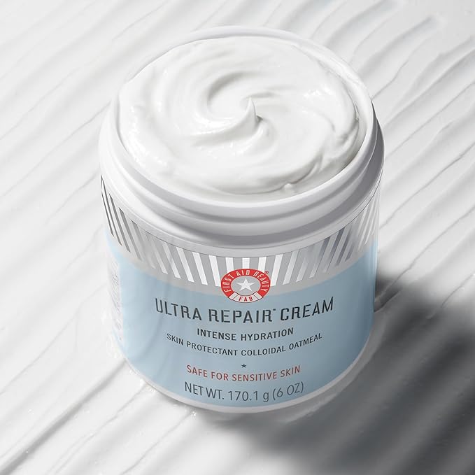 First Aid Beauty - Ultra Repair Cream - Intense Hydration Face & Body Moisturizer - Whipped Colloidal Oatmeal Clinically Proven to Strengthen Skin Barrier in 7 Days - Helps Relieve Eczema, 1 oz