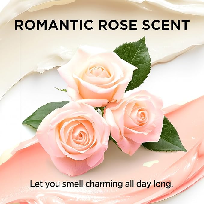 Rose Whipped Shea Body Butter, Natural Whipped Shea Butter for Women Dry Skin, Gentle Hydration with Long Lasting Moisture 6.8 floz