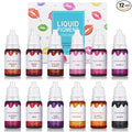 12 Colors DIY Lip Gloss Pigment Set，Liquid Pigment for Lip Gloss Natural Multifunctional High Color Rendering Red Warm Color Pigment for Lip Gloss Making-Set A