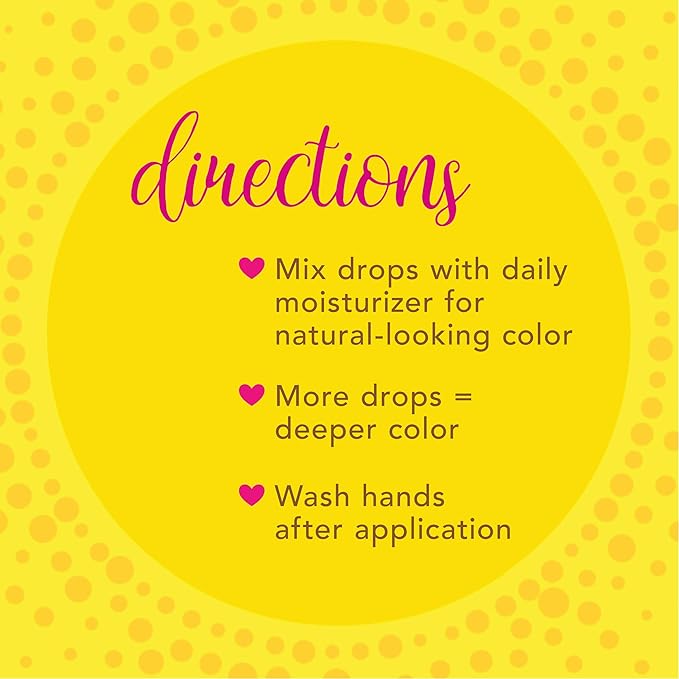 Jergens Natural Glow Instant Sun Drops, Sunless Tanning for Face and Body, Instant Sun Bronzing Drops, Oil Free, 1 Fl Oz