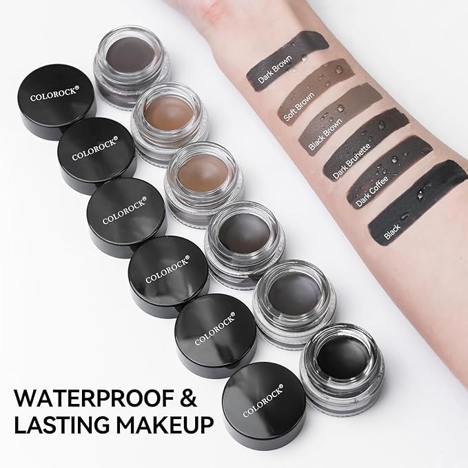 Eyebrow Pomade Pencil Liner Kit for Eyebrows Makeup with Waterproof Eyebrow Pencil, Eyeliner,Dual-ended Eyebrow Brush and Waterproof Smudge-proof Eyebrow Pomade 7g-Black Brown