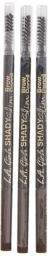 L.A. Girl Shady Slim Brow Pencil, Medium Brown GB356 (Pack of 3)