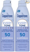 Coppertone Every Tone Sunscreen Spray SPF 50, Lightweight, Rubs on Clear Sunscreen for All Skin Tones, Formulated with Nourishing Vitamin E, 5 Oz Bottle (Pack of 2)