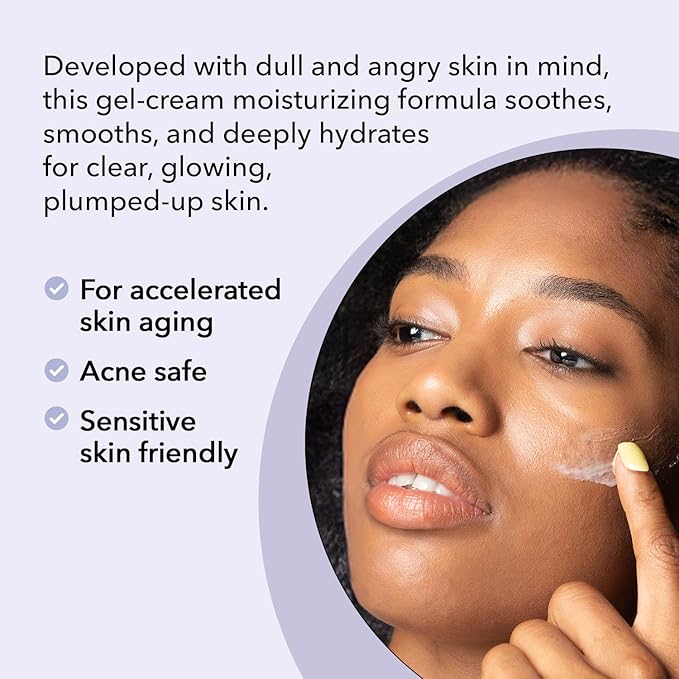Clover Balancing Water Balm | Natural Gel-Cream Moisturizer for Sensitive Skin | Hydrates, Soothes & Smooths with Linoleic Acid, Ceramides & Peptides | Cruelty-Free & Vegan Face Cream - 2 oz (60 ml)