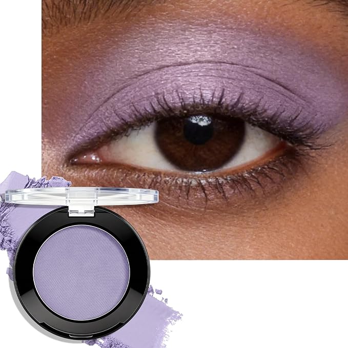 Lavender Matte Eyeshadow Palette, Mini Monochrome Eye Shadow for Older Women, Pigmented Neutral Eyeshadow Cream-to-Powder Compact sombras para ojos, Naturing-Looking Smooth Blendable Color