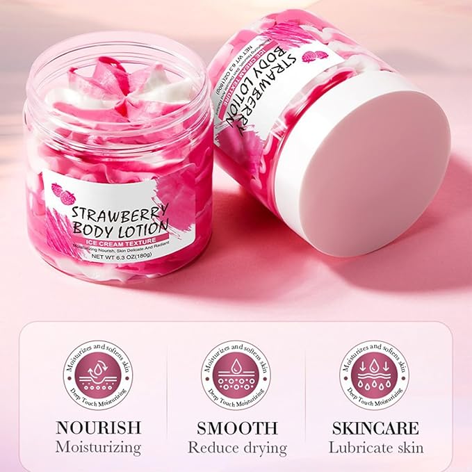 Silky Body Lotion 180g – Lightweight Hydrator, Subtle Fragrance, Smooth Texture Strawberry One Size