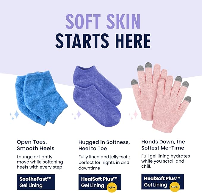 Dr. Frederick’s Original Moisturizing Gel Socks for Men & Women – Dry Feet & Cracked Heel Treatment – Full Foot Gel Lining with Mango Butter, Shea Butter, Jojoba & Coconut Oil (Purple Paradise)