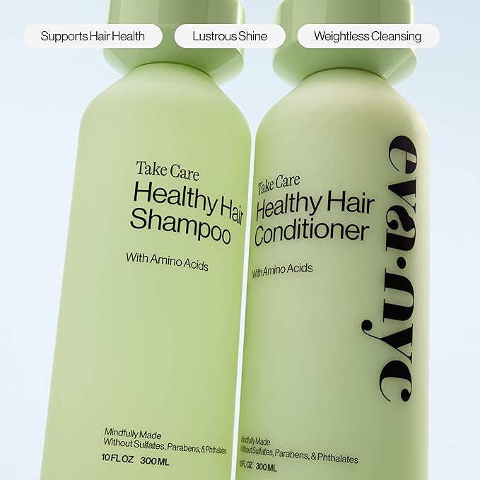 Eva NYC Travel Shampoo and Conditioner Set with Weekly Clarifying Shampoo - Gentle Daily Cleansing - Amino Acids + AHA's - Moisture + Shine - Protects From Hard Water - Lavender Scent - 6oz