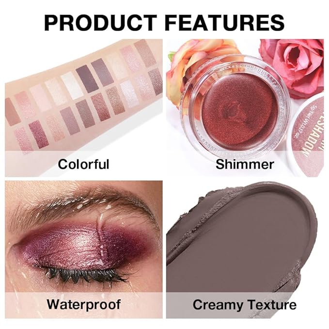 FeiCuiYun Single Cream Chocolate Matte Eyeshadow Palette Makeup, Natural Single Mini Instant Holographic Eyeshadow For Women, Sombras Crema Para Ojos, Talc, Paraben & Cruelty Free, 720