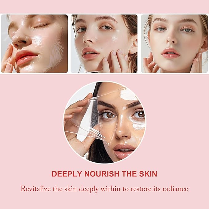 Ayzololo Collagen Night Wrapping Mask,Overnight Wrapping Mask,Peel Off Face Mask,Elasticity and Hydration Care,2.53 fl.oz(Brush Included)
