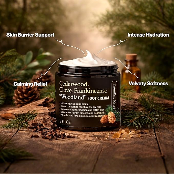 Essentially KateS Cedarwood + Clove + Frankincense Woodland Foot Cream 8 Fl Oz