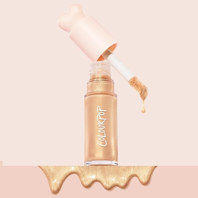 ColourPop Hi-Lite Dewy Liquid Highlighter - Ultra-Reflective Face & Body Illuminator - Glowy Summer Makeup with Hyaluronic Acid & Niacinamide for a Blendable Glow - Immediately Yes (0.38 oz)