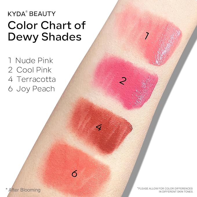 KYDA Liquid Blush, Matte Tinted for Cheeks, Lasting Dewy Cheek, Soft Creamy Blush, Blendable Lightweight, Buildable Matte Coverage, Terracotta Color