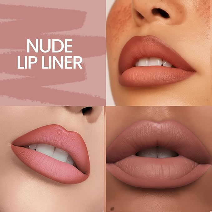 Nude Lip Liner – Creamy, High-Pigment Matte Color, Retractable - Long-Lasting & Non-Drying Makeup Lip Liner with Smooth Application for Defined Lips - No Feathering or Fading (Pheonix)