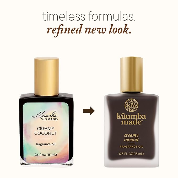 Kuumba Made Creamy Coconut Fragrance Oil, Long-Lasting Scented Oil Perfume Roller, Vegan, Alcohol-Free, 0.5 oz