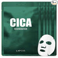 LAPCOS Cica Sheet Mask - Regenerating & Soothing Face Masks with Niacinamide & Centella Asiatica for Dull, Damaged Skin Barrier - Highly Breathable Bamboo Sheet - Korean Skin Care (Pack of 5)