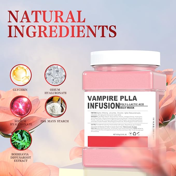 Jelly Face Mask for Facials,Facial Skin Care- Vampire Peel-Off Jelly Mask Set,Hydrating, Brightening & Nourishing Jelly Professional Hydrojelly Masks Gift Set DIY Spa 23 Fl Oz