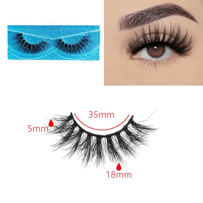 FARRED Wholesale Fluffy Dramatic Bulk Lashes 30 Pairs Pack Individual Box 18mm Volume Faux Mink Eyelash Thick 8D Fake Lash Short Natural Look Eyelashes (F08-30 pairs)