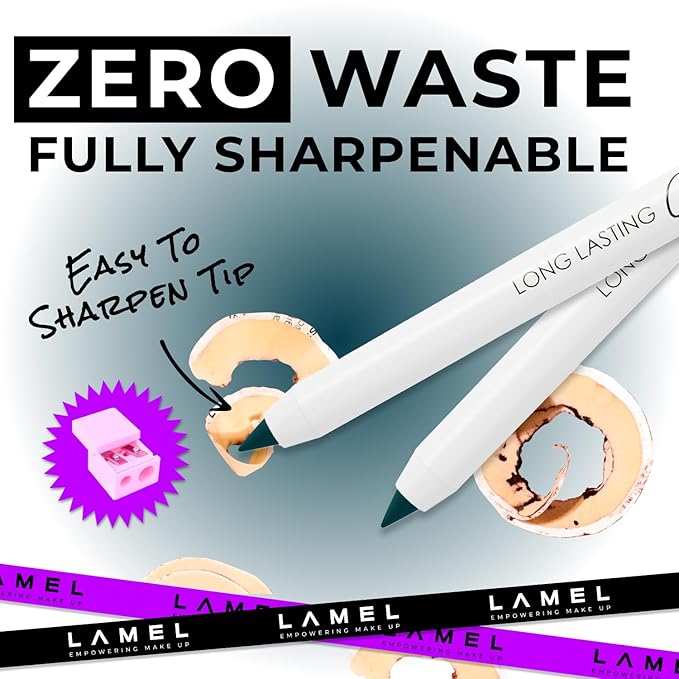 Lamel No Smudge Gel Eyeliner - Lagoon - Waterproof Eyeliner Pencil - 10-Hour Wear, Sharpenable, Contact Lens Friendly, Vegan - Creamy & Sweat Proof Pencil - Highly Pigmented - 409 Shade
