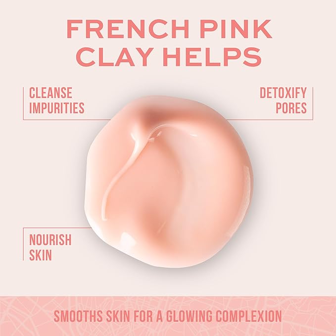 Freeman Exotic Blends French Pink Clay Peel-Off Face Mask, Pore Clearing Facial Mask, Detoxifies & Removes Impurities, Clean Skincare, For Normal & Combination Skin, 6 fl. oz./175 ml. Tube