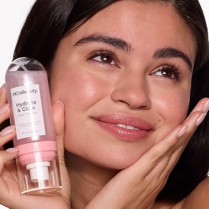 MCoBeauty Hydrate & Glow Ultra Fine Mist - Hydrating Face & Body Spray - Refreshing Dewy Makeup Prep & Setting Mist - with Hyaluronic Acid Watermelon Extract Aloe Vera - Vegan & Cruelty Free