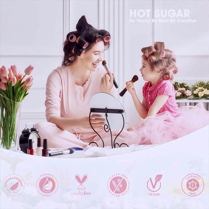 Hot Sugar Girls Makeup Kit for Teenagers 13-15 Includes Eyeshadow Lip Gloss Blush Highlighter Contour Brush (Blue Mermaid)