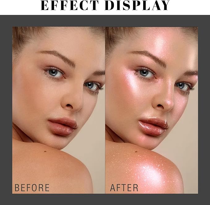 HOSAILY Body Glitter Spray - Pink Body Shimmer for Face, Hair & Body, Moisturizing Luminizer Glow Illuminator, Quick-Drying Sparkling Glitter Spray Liquid Highlighter Makeup (#07)