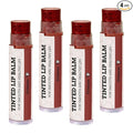 Earth's Daughter Tinted Lip Balm Crimson Color 4-pack, Beeswax, Coconut Oil, Cocoa Butter, Vitamin E, Moisturize and Beautify - Paraben Free