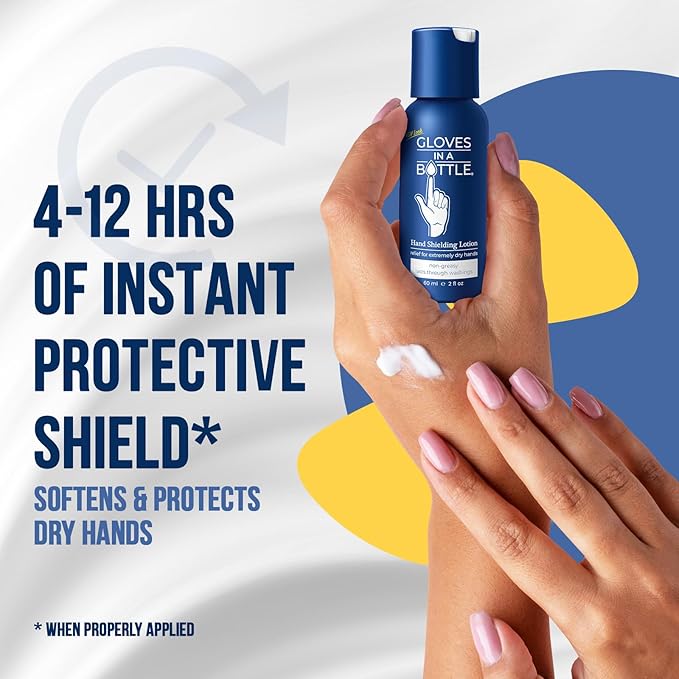Gloves in a Bottle Shielding Lotion Great for Dry Itchy Skin, Grease-Less and Fragrance Free, 2 oz./60 mL, Pack of 3