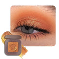 KYDA Chameleon Metallic Eyeshadow, Chrome Shimmer Eye Shadow Makeup, Smooth Pressed Powder Palette with Mirror, High Pigment Soft Eyeshadow, Lasting Glitter Eye Look, 10a Golden Orange