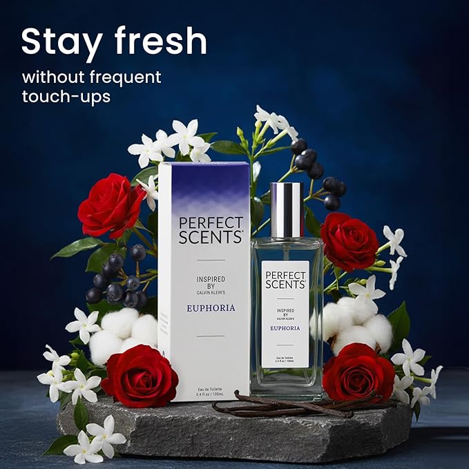 Perfect Scents Fragrances, Inspired by Calvin Klein’s Euphoria, Women’s Eau de Toilette, CLEAN, Vegan, Paraben-Free, Phthalate-Free, Never Tested on Animals, 3.4 Fluid Ounces