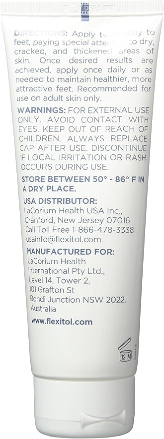 Flexitol Heel Balm 4 Oz Tube (Pack of 2), Rich Moisturizing & Exfoliating Foot Cream. Fast Relief of Rough, Dry & Cracked Skin on Heels/Feet. For Daily Use and Pedicures. Diabetic Safe and Effective