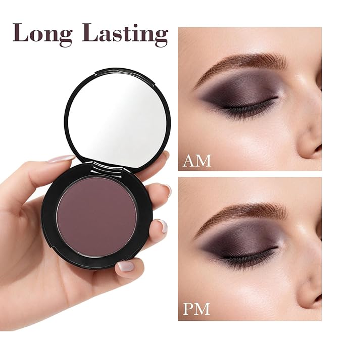 MEICOLY Velvet Plum Single Eyeshadow,Cream Matte Eye Shadow,Pressed Powder Eyeshadow,Matte Shade Eyelid Color Eye Makeup for Women and Girls,High Pigment,Long Wear,Waterproof,Natural,Intense Color