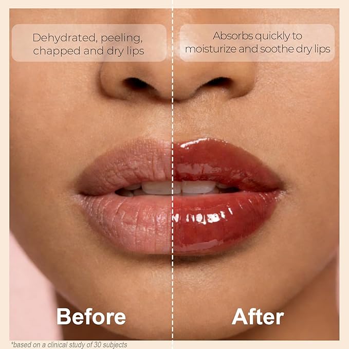 Deep Hydrating Lip Butter Balm - Hydrating Lip Treatment with Glossy Finish, Shea Butter, Vitamin E, Peptides & Hyaluronic Acid - Vegan, Non-Sticky, Lip Care - 2 Pack (Brick Brown-Unsented)